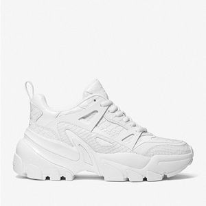 Michael kors nick snake embossed leather trainer